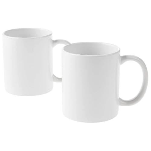 Cricut 2007821 Tassen, 2 x Sublimationsbecher mit Tinte, Weiß, Blanko, 355 ml