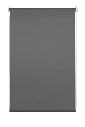 Deco Company Klemmrollo, Blickdicht, Lichtdurchlässig, Lichtschutz, Blendschutz, Rollo für Fenster ohne Bohren, Polyester, Anthrazit, 45 x 150 cm