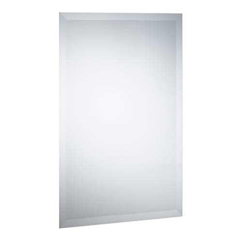 Relaxdays Spiegel Rahmenlos, Wandspiegel 40x60 cm, Hoch- & Querformat, Facettenspiegel für Bad, Flur, Gäste-WC, klar, 10034259, Aus 100% Glas
