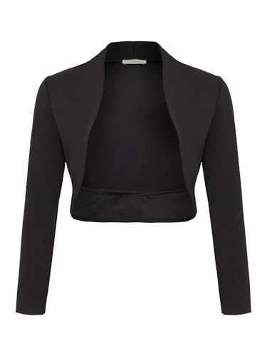 Damen Langarm Bolero Festlich Strickjacke (700), Grösse:L, Farbe:Schwarz