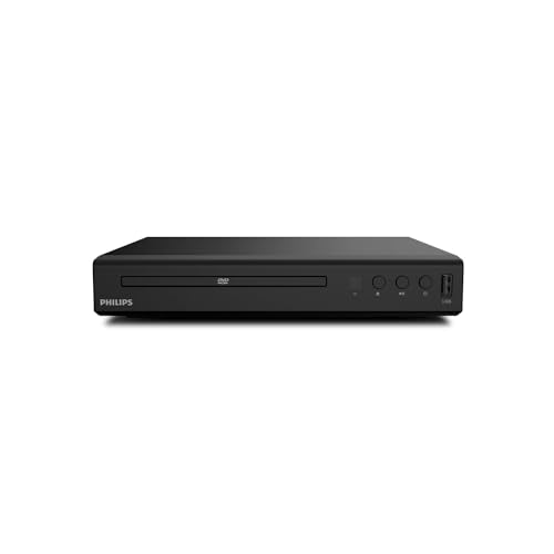 Philips TAEP200 DVD Player für Fernseher mit HDMI Kabel 1,5M - Blu Ray Player für Nahezu alle Disc-Formate - HDMI Anschluss - USB Media Link - Schwarz