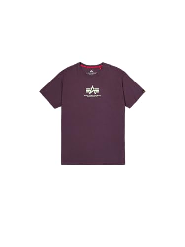 Alpha Industries Herren Basic ML T-Shirt, Plum, L