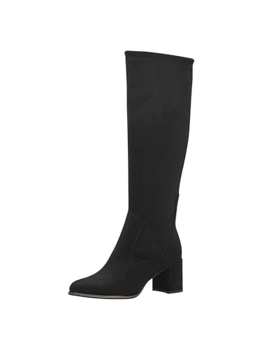MARCO TOZZI Damen Hohe Stiefel mit Absatz Spitz Elegant, Schwarz (Black), 41 EU