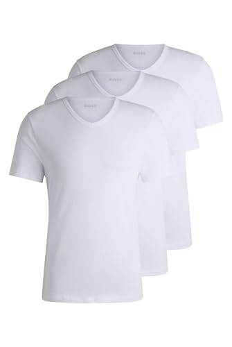 HUGO BOSS Herren T-Shirt Vn 3p Co T-Shirt, White 100,XL