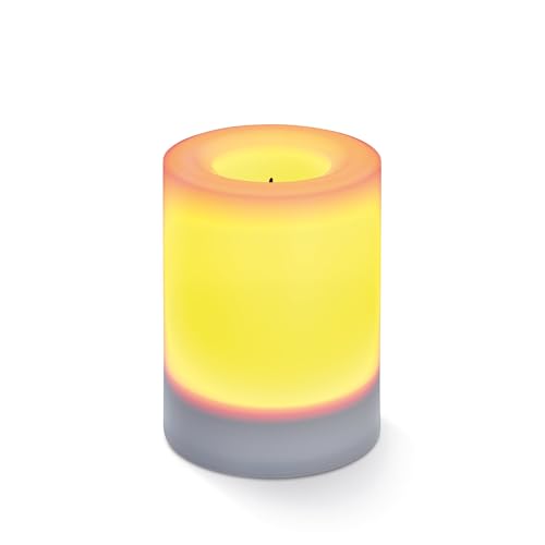 Esotec Solarkerze Tischlicht Mila, Flackerlicht, LED Kerze gelb, Tischleuchte, Dekolicht, Akku, Solarleuchte, draußen, 7,5x10cm, Kunststoff, outdoor, außen, 102231