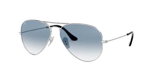 Ray Ban Sonnenbrille Aviator, 58 mm, Gestell: Silber, Gläser: Blauer Grad