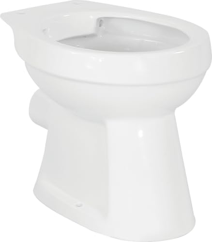 sanicomfort Stand-WC REKIA, Flachspüler, spülrandlos, Abgang waagrecht, Sanitärkeramik, weiß, ohne WC-Sitz