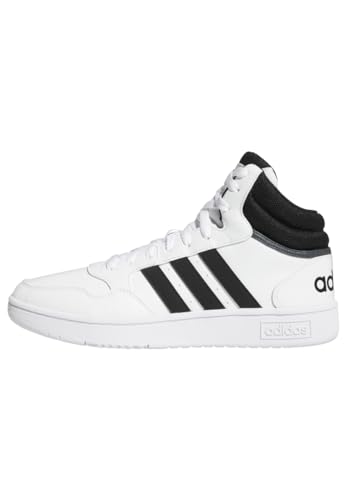 adidas Herren Hoops 3.0 Mid Lifestyle Basketball Classic Vintage Shoes, Core Black/Core Black/Cloud White, 44 2/3 EU