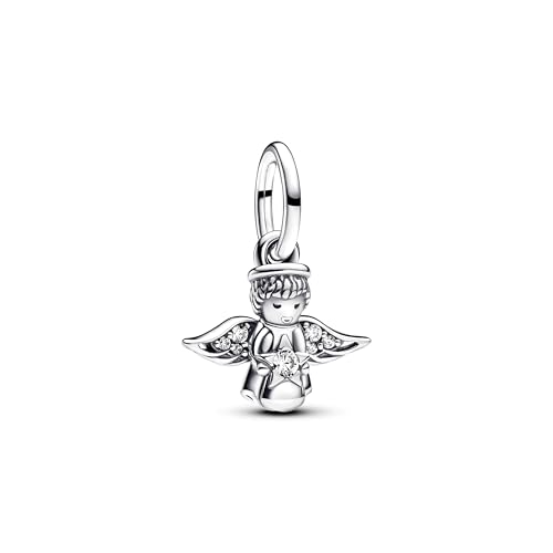 PANDORA Moments Funkelnder Engel Charm-Anhänger, Kompatibel Moments und ME Armbänder, 793598C01