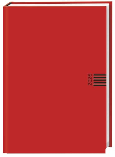 Tages-Cheftimer A5, rot 2026: Roter Terminkalender mit Tageskalender. Buch-Kalender mit Lesebändchen und Eckperforation. Wattierter Taschenkalender zum Planen von Terminen. (Bürokalender Heye)