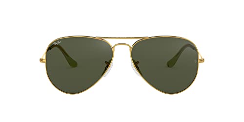 Ray-Ban Damen Aviator Large Metal Sonnenbrille, Gold (Gestell: Gold, Gläser: Grün Klassisch Nicht-polarisiert L0205), L EU