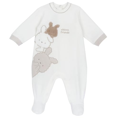 Chicco, Babystrampler Aus Warmem Und Weichem Nicki, Mit Praktischer Schrittöffnung, Ideal Für Den Winter, Babykleidung für 0-24 Monate, Designed in Italy