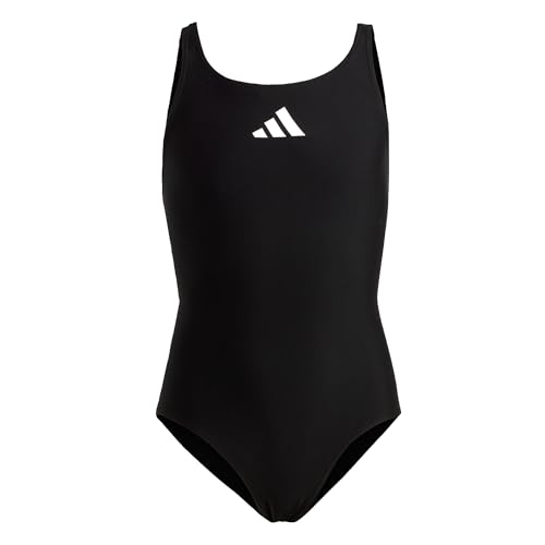 adidas Mädchen Solid Small Logo Swimsuit, Black / White, 11-12 Years