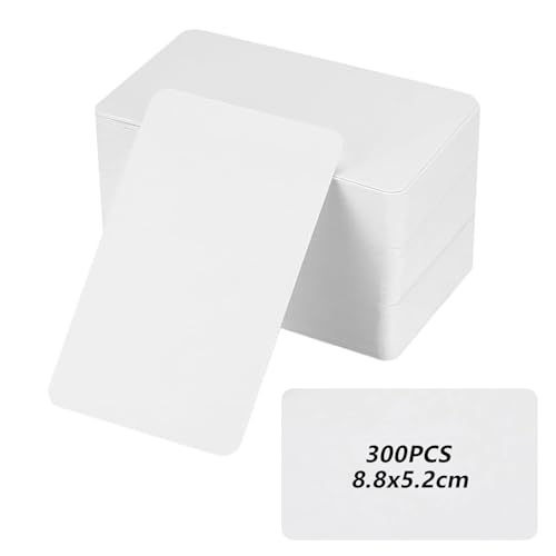 300 Stück Visitenkarten Papier, Weiße Karteikarten, Blanko Postkarten Blanko Karten zum Selbstgestalten, Kraftpapier Leere Spielkarten, Flashcards Index Cards Memory Karten (8,8 x 5,2 cm)