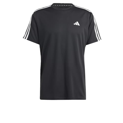 adidas Herren Train Essentials 3-Stripes Training Tee, Black / White, L