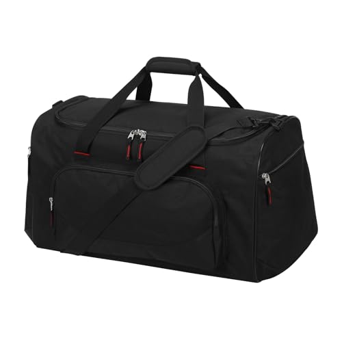 LONALIA Sporttasche Reisetasche Herren Groß 55L - Weekender Gym Bag Fitness Tasche für Sport Training Urlaub Fußball (Schwarz)