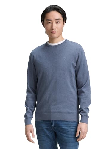 TOM TAILOR Herren Basic Strickpullover mit Crewneck, Langarm, Rundhalsausschnitt