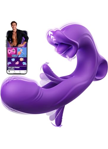 Vibration für Frauen Dildo AI-Sync Vibrator,Sex Spielzeug für die Frau mit 7 Zungenlecken 7 Schlagmodi 7 Vibrationmodi,Vibratorensets für Frauen Sex Toyset für Woman Vibratoren mit Klitorisstimulation