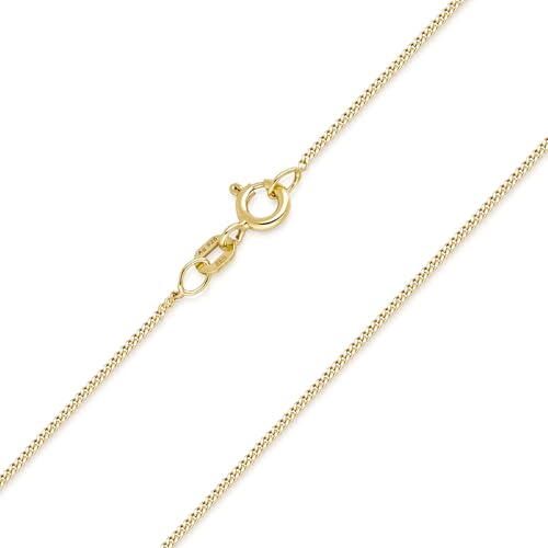 Materia Schmuck 925 Silber Panzerkette vergoldet 1mm - Damen Halskette in 50 cm gold K69-50
