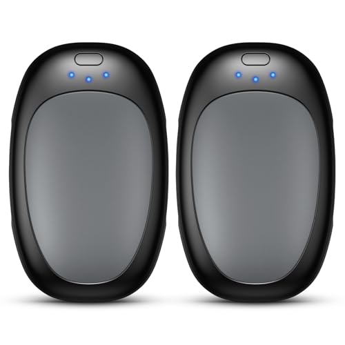 gabless Handwärmer Wiederaufladbar 2er-Pack, Elektrischer Handwärmer wiederverwendbar mit 3 Wärmestufen, Tragbarer Handwärmers warmes Geschenk für Damen und Herren, für Outdoor Camping Golf Jagd