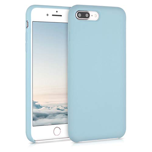 kwmobile Hülle kompatibel mit Apple iPhone 7 Plus/iPhone 8 Plus Hülle - Silikon Handy Case - Handyhülle weiche Oberfläche - kabelloses Laden - Pastellblau