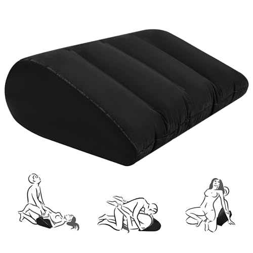 Sex Lendenkissen Sex Kissen, Aufblasbarer Keil Dreieck Kissen für Sexstellungen Erotik Kissen Ramps Sex Spielzeug Sex Frauen Position Kissen Sexmöbel für Paare, Männer, Frau (Schwarz)