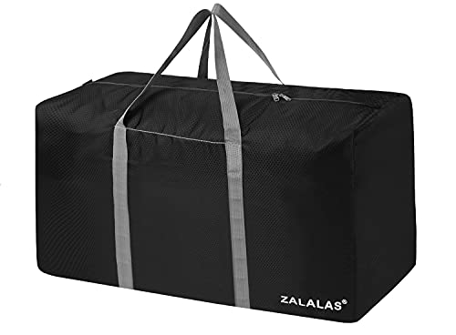 ZALALAS Reisetasche Groß 78L/96L Faltbare Reisetaschen Leichte Sporttasche wasserdicht Reisetasche für Damen und Herren mit der Kapazität, (Schwarz) (96L)