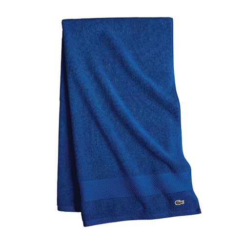 Lacoste Heritage Supima Badetuch, Baumwolle, 76,2 x 137,2 cm, Surfblau