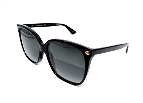 Gucci Damen GG0022S 001 Sonnenbrille, Schwarz (Black/Grey), 57