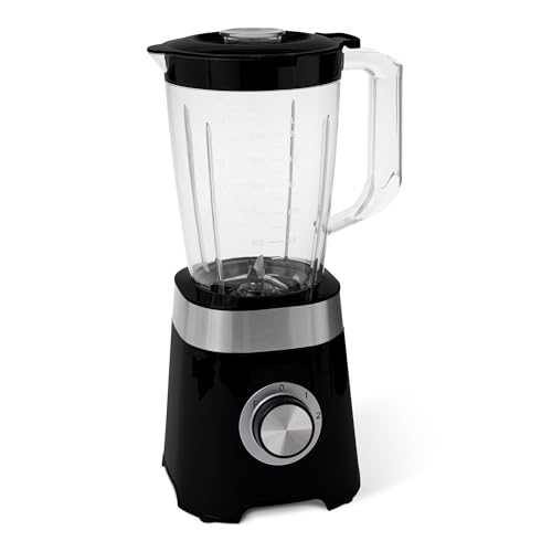 Amazon Basics Mixer für die Küche, 1.5 l Kunststoffbehälter, 600 W für Smoothies und Eiszerkleinerung, Schwarz