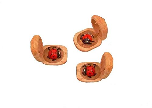 Woru 1 Glückskäfer, Marienkäfer aus Holz, Glücksbringer