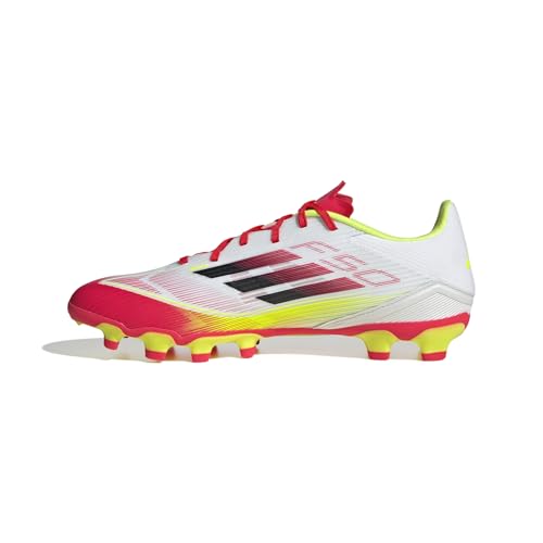 adidas Unisex F50 League Football Boots Multi Ground Fußballschuhe, FTWR White/core Black/solar Yellow, 44 2/3 EU