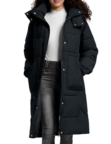 Fengbay Damen Wintermantel Lang Winterjacke mit Kapuze Warm Steppmantel Jacke Puffer Mantel Winter