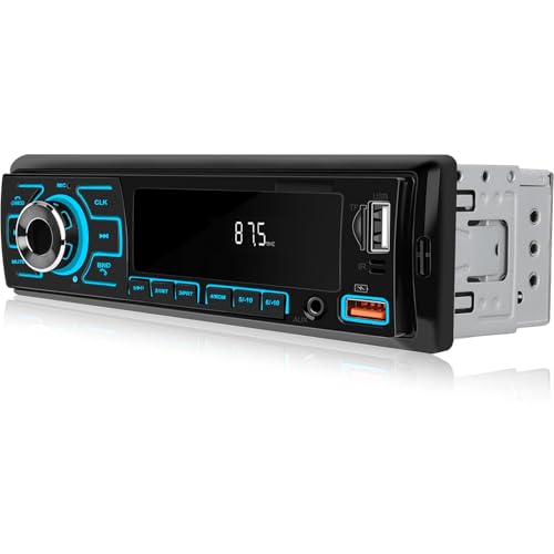 NHOPEEW 1 Din Autoradio mit Doppel Bluetooth - Radio Recevier Unterstützung FM EQ 7 Farbe Hintergrundbeleuchtung - U Disk/AUX in/TF-Karte Spielen / MP3 / WMA/WAV/FLAC