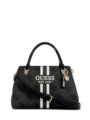 GUESS Noelle II Luxury Satchel Bag Coal Logo