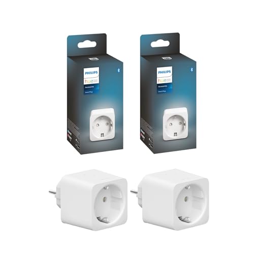 Philips Hue Smart Plug weiß, smarte Steckdose, kompatibel mit Amazon Alexa (Echo, Echo Dot), 8,4 x 5,1 x 5,1 cm -2er Pack