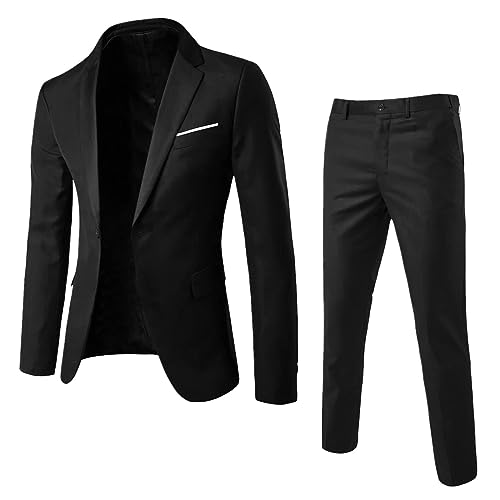 Generisch Anzug Herren 2-teilig Sakko Hose Set Herrenanzug Slim Fit Herren Stretch Anzüge Hochzeit Regular Modern Jacket für Business Sportliche Suits Outfit Komplett Männer Anzug Set