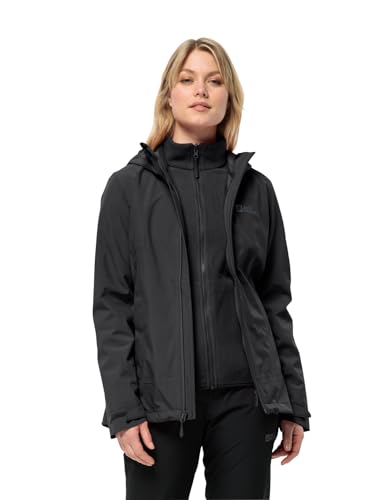 Jack Wolfskin Damen Moonrise 3in1 Jkt W Jacket, Schwarz, M EU