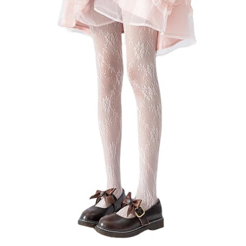 xianshi Strumpfhosen Damen Muster,Strumpfhose Weiß,Spitze Floral Hollow,Lolita Tights Weiße Ausgehöhlte,Ballettstrumpfhose Frauen,für Mit Netz Netzstrumpfhose,Rock Spitzen,Feinstrumpfhose