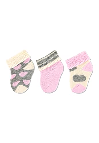 Sterntaler Baby - Mädchen Erstlingssöck. Herzen,3er-pack Socken, Rosa, 0-4 Monate