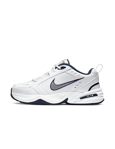 Nike Herren Air Monarch Iv Fitnessschuhe, Weiß Midnight Navy Metallic Silver, 43 EU