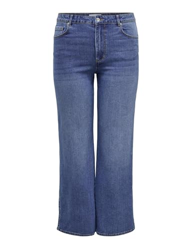 ONLY Carmakoma Damen Carsnow Hw Wide DNM Jeans PIM MBD Noos, Medium Blue Denim, 48W / 30L EU
