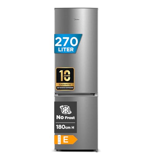 Midea MERB276FGE02A Kühl-/Gefrierkombination/180 cm Höhe/NoFrost/Doppelte Steuerung/Super-Kühlfunktion/219 kWh/Jahr/199L Kühlteil/71L Gefrierteil