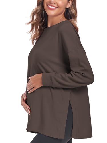 Love2Mi Damen Langarm Schwangerschaftsshirt Umstandsshirt Umstandstops Umstandsmode