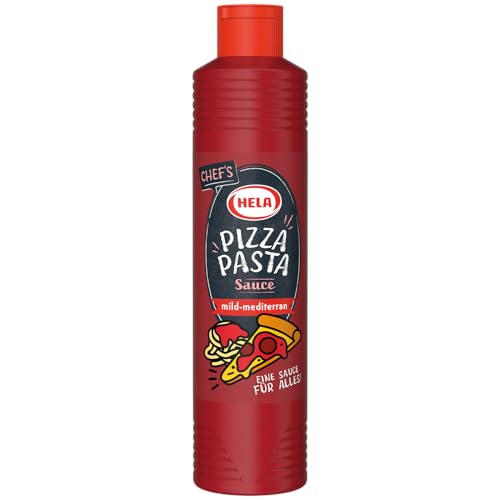 HELA - Pizza Pasta Sauce 800 ml - mediterrane Tomatensauce mit Kräutern & Gewürzen, Backofenfest bis 300 °C heiß & kalt verwendbar - Fertigsauce Nudeln - für Pizza, Pasta, Lasagne, Dip, Brotaufstrich