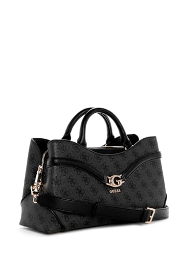 GUESS Handtasche Umhängetasche Dea Girlfriend Satchel Coal Logo dunkelgrau