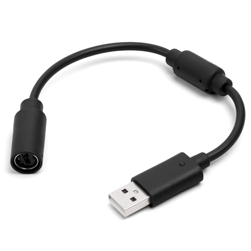 AXFEE Xbox 360 USB Kabel, Kabelgebundenes Controller Abreißkabel, Verbindung Kabel, Controller Adapter für Microsoft Xbox 360 Zubehör (Schwarz)