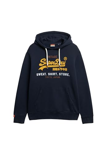 Superdry Herren Vintage Logo Cali Relaxed Hoodie Finster Marineblau M