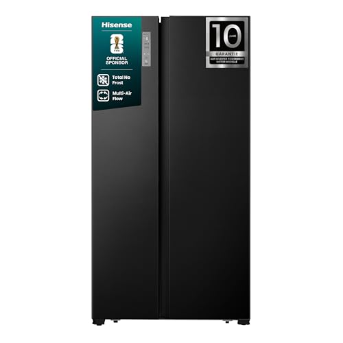 Hisense RS677N4AFC Side by Side Kühl – Gefrier - Kombination,179cm, 519 Liter Gesamtkapazität, EEK: C, LED Beleuchtung, Multi Air Flow, Inverter Kompressor, Touch Display, schwarz