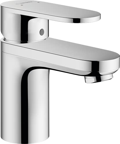 hansgrohe Vernis Blend - Waschtischarmatur ohne Ablauf, Wasserhahn Bad mit Auslauf Höhe 70 mm, Mischbatterie Waschbecken wassersparend (EcoSmart), Chrom